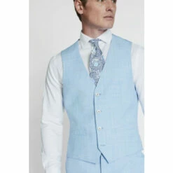 French Connection Slim Fit Sky Marl Suit: Waistcoat -French Connection store unnamed file 1001