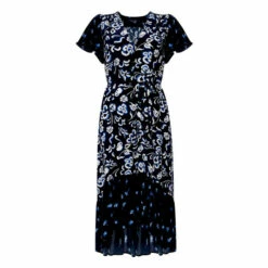 French Connection Blue Bhelle Mix Recycled Delphine Midi Dress -French Connection store unnamed file 101