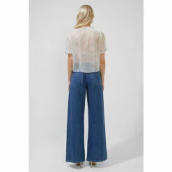 French Connection Doria White Crinkle Ruffle Front Top -French Connection store unnamed file 1014