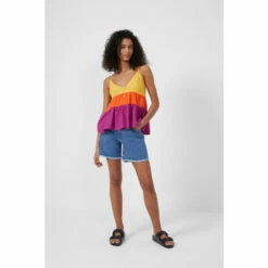 French Connection Purple Adira Birch Tiered Strappy Top