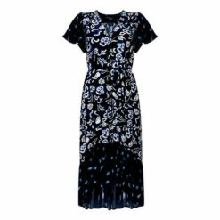 French Connection Blue Bhelle Mix Recycled Delphine Midi Dress -French Connection store unnamed file 102