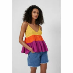 French Connection Purple Adira Birch Tiered Strappy Top -French Connection store unnamed file 1020