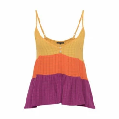 French Connection Purple Adira Birch Tiered Strappy Top -French Connection store unnamed file 1021