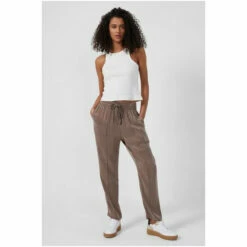 French Connection Rosanna Brown Cupro Joggers -French Connection store unnamed file 1052