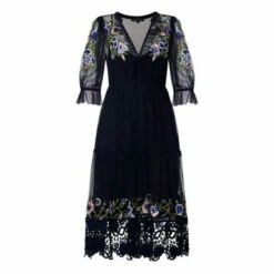 French Connection Blue Embellished Cluster Maxi Dress -French Connection store unnamed file 107