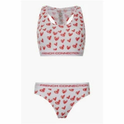 French Connection Red/White Heart Print Crop Top & Brief Set -French Connection store unnamed file 1076