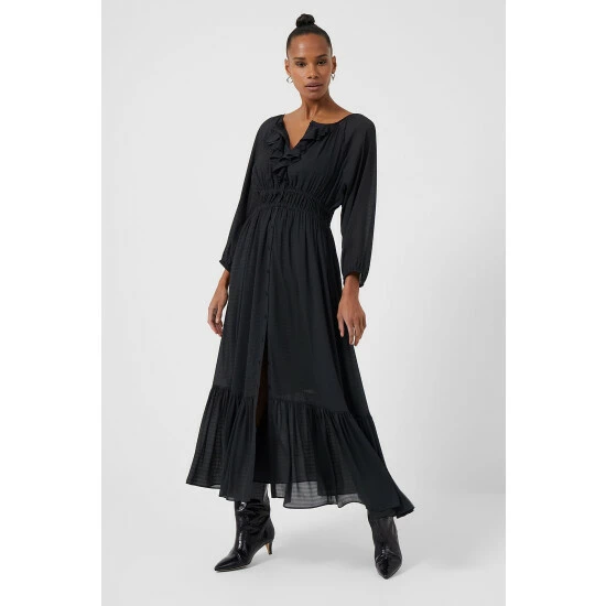 unnamed-file-113.jpg French Connection Blue Anna Cora Pleated Ruffle Dress -French Connection store unnamed file 113