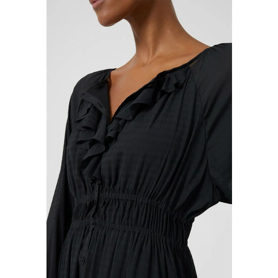 unnamed-file-115.jpg French Connection Blue Anna Cora Pleated Ruffle Dress -French Connection store unnamed file 115