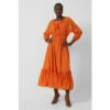 French Connection Orange Anna Cora Pleated Ruffle Dress -French Connection store unnamed file 118