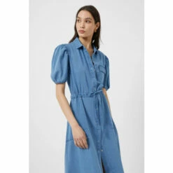 French Connection Blue Zaves Chambray Puff Sleeve Denim Midi Shirt Dress 4 French Connection Blue Zaves Chambray Puff Sleeve Denim Midi Shirt Dress -French Connection store unnamed file 12