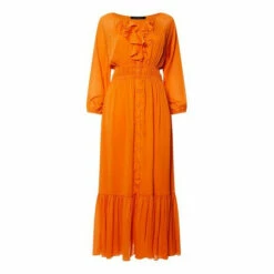 French Connection Orange Anna Cora Pleated Ruffle Dress -French Connection store unnamed file 122