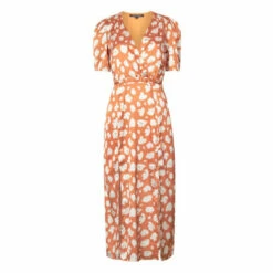 French Connection Orange Aimee Inu Satin Split Front Dress -French Connection store unnamed file 128