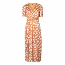 French Connection Orange Aimee Inu Satin Split Front Dress -French Connection store unnamed file 129