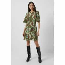 French Connection Green Innes Verona Short Sleeve Dress