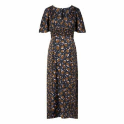 French Connection Ingrid Inu Black Satin Drape Midi Dress -French Connection store unnamed file 143