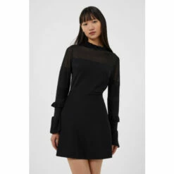 French Connection Lindsey Fit And Flare Black Dress -French Connection store unnamed file 147