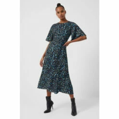 French Connection Shea Ferna Verona Crepe Black Dress