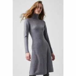French Connection Grey Babysoft A-Line Dress -French Connection store unnamed file 152