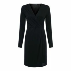 French Connection Black Solid Meadow Jersey Wrap Dress -French Connection store unnamed file 168