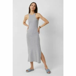 French Connection Solid Meadow Jersey Grey Racer Back Bodycon Dress