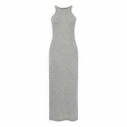 French Connection Solid Meadow Jersey Grey Racer Back Bodycon Dress -French Connection store unnamed file 183