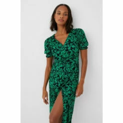 French Connection Black Florey Meadow Jersey V-Neck Dress -French Connection store unnamed file 187