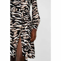 French Connection Black Thita Tiger Meadow Jersey Belted Dress -French Connection store unnamed file 194