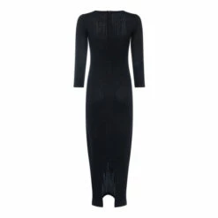 French Connection Black Solid Meadow Jersey Long Sleeve Dress -French Connection store unnamed file 220