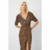 French Connection Animal Leopard Meadow Jersey V-Neck Dress