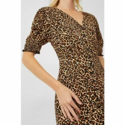French Connection Animal Leopard Meadow Jersey V-Neck Dress -French Connection store unnamed file 235