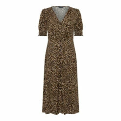 French Connection Animal Leopard Meadow Jersey V-Neck Dress -French Connection store unnamed file 236