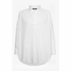 French Connection White Rhodes Poplin Popover Shirt -French Connection store unnamed file 248