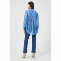 French Connection Blue Ferna Bella Ditsy Oversized Popover Shirt -French Connection store unnamed file 252
