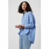 French Connection Blue And White Stripe Side Split Popover Shirt
