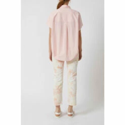 French Connection Pink Cotton Poplin Sleeveless Shirt -French Connection store unnamed file 261