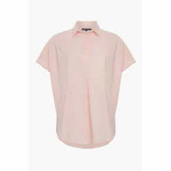 French Connection Pink Cotton Poplin Sleeveless Shirt -French Connection store unnamed file 262