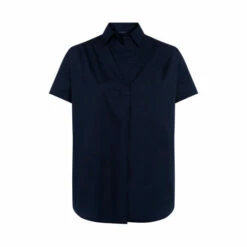 French Connection Blue Cele Rhodes Poplin Sleeveless Shirt -French Connection store unnamed file 266