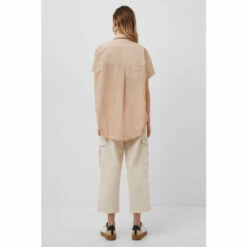 French Connection Brown Cele Rhodes Poplin Sleeveless Shirt -French Connection store unnamed file 270