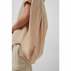 French Connection Brown Cele Rhodes Poplin Sleeveless Shirt -French Connection store unnamed file 271