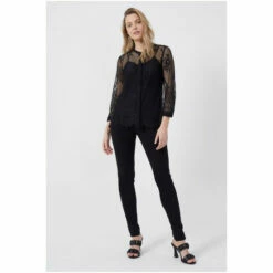 French Connection Clara Black Lace Shirt -French Connection store unnamed file 279