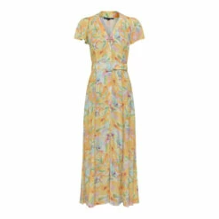 French Connection Yellow Isadora Delphine Short Sleeve Belted Maxi Dress -French Connection store unnamed file 28
