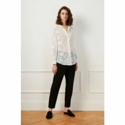 French Connection White Bee Lace Side Split Shirt