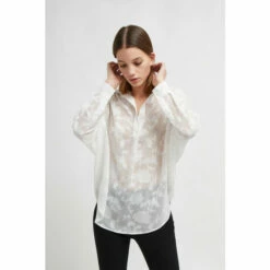 French Connection White Bee Lace Side Split Shirt -French Connection store unnamed file 284