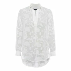 French Connection White Bee Lace Side Split Shirt -French Connection store unnamed file 285