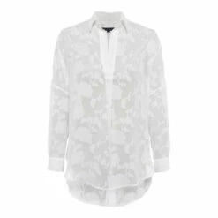 French Connection White Bee Lace Side Split Shirt -French Connection store unnamed file 286
