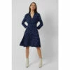 French Connection Navy Blue Bhelle Meadow Jersey V-Neck Dress -French Connection store unnamed file 30