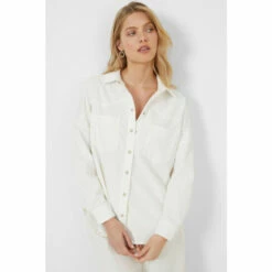 French Connection Paula White Micro Cord Shacket -French Connection store unnamed file 304