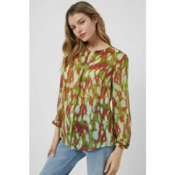 French Connection Green Innes Crinkle Collarless Shirt 4 French Connection Green Innes Crinkle Collarless Shirt -French Connection store unnamed file 315