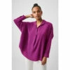 French Connection Purple Crepe Light Popover Shirt -French Connection store unnamed file 328