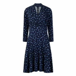 French Connection Navy Blue Bhelle Meadow Jersey V-Neck Dress -French Connection store unnamed file 33